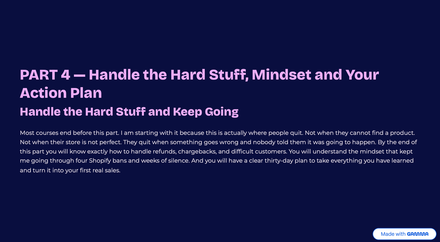 Handle the hard stuff - PART 4
