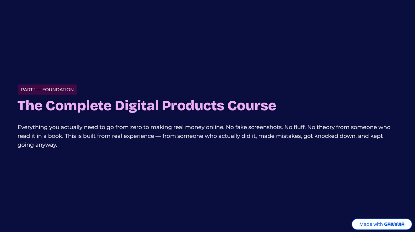 Digital products online course - PART 1