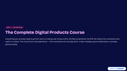 Digital products online course - PART 1